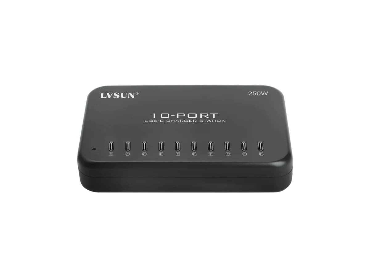 LVSUN LS-10U24C-250 USB-C-Ladestation mit 250 W und zehn Ports