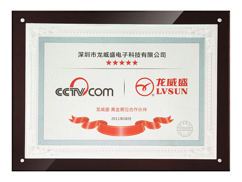 Herzlichen Glückwunsch dazu, dass LVSUN CCTV.COM-Partner geworden ist, und zur Preisverleihung