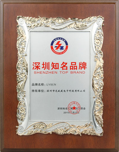 LVSUN gewann an zweiter Stelle Shenzhen Top Brand