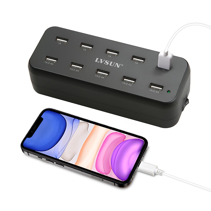 60W 10 PORTS USB AC Charger