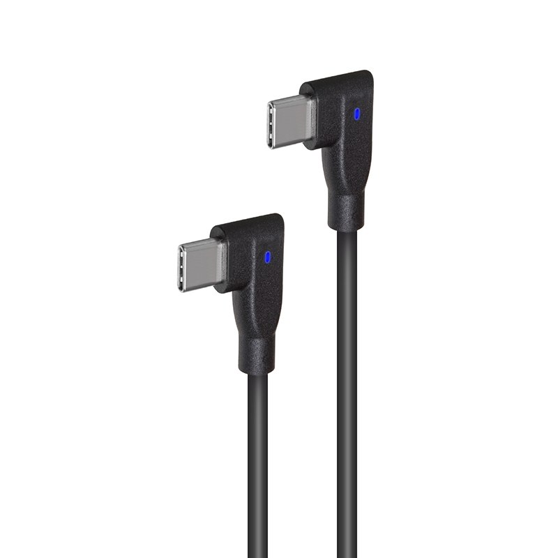 240 W Duo rechtwinkliges USB-C-Kabel mit Leuchtanzeige