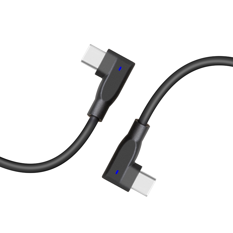 240 W Duo rechtwinkliges USB-C-Kabel mit Leuchtanzeige