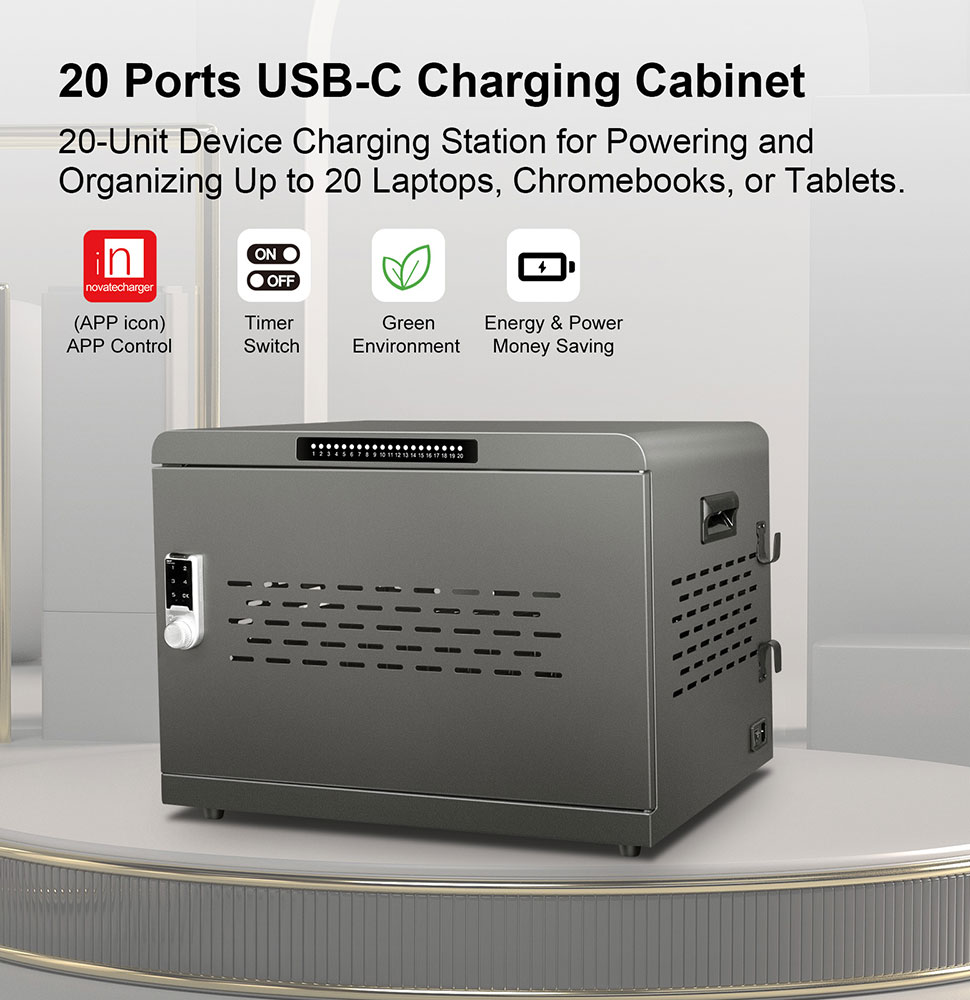 1000W 20 Ports USB-C Charging Cabinet