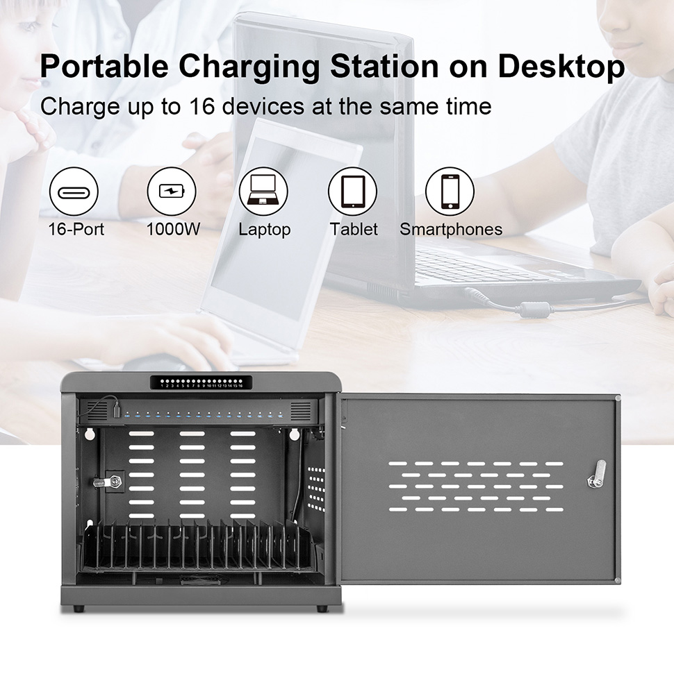 1000W 16 Ports USB-C Charging Cabinet
